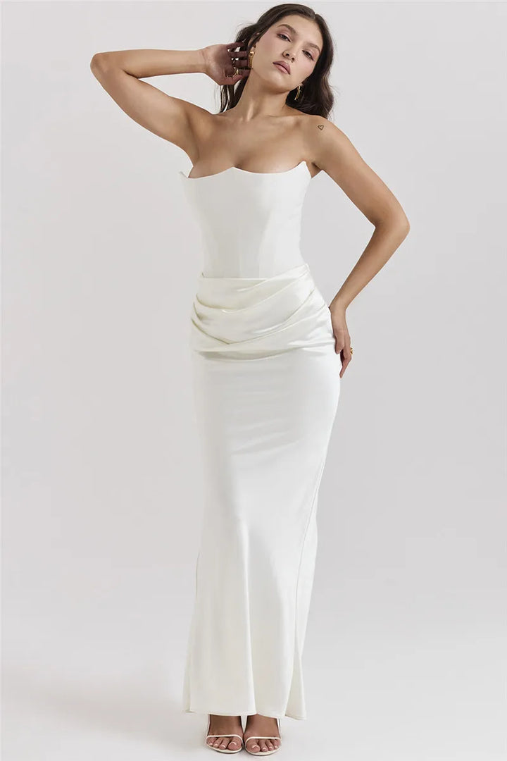 Femmora Elegant Strapless Bodycon Maxi Dress