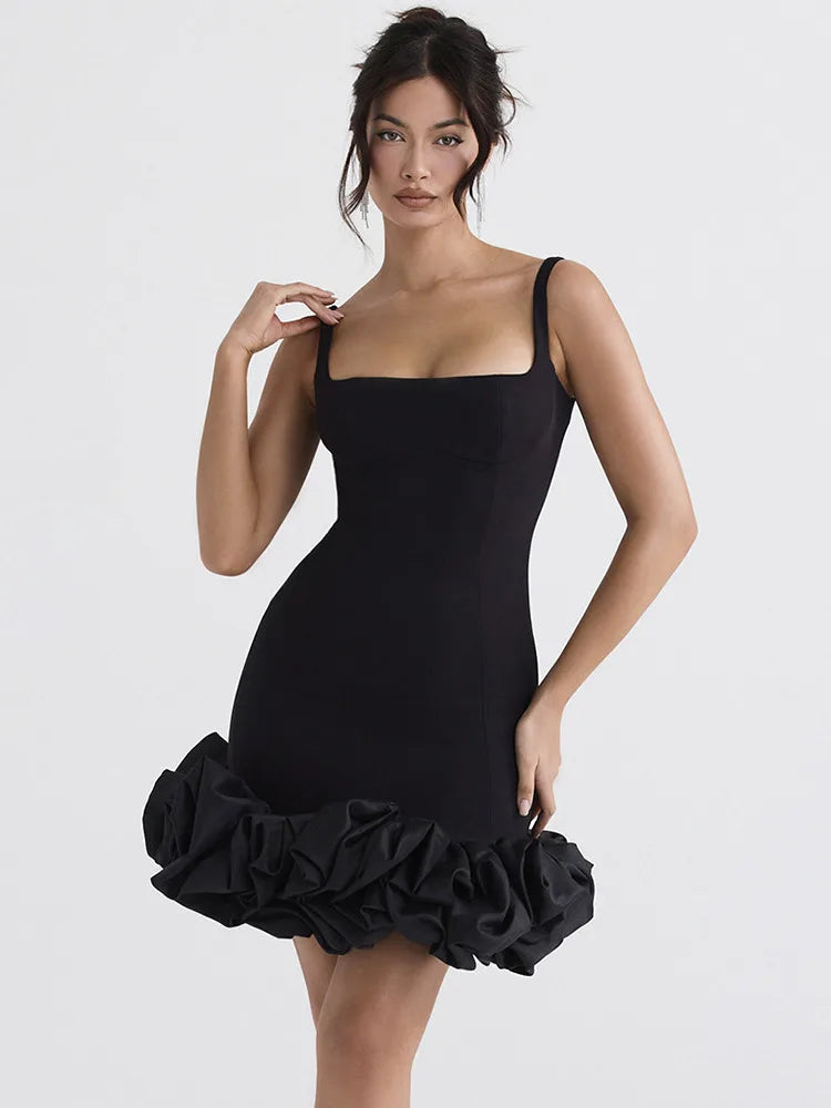 Femmora Black Elegant Mini Dress