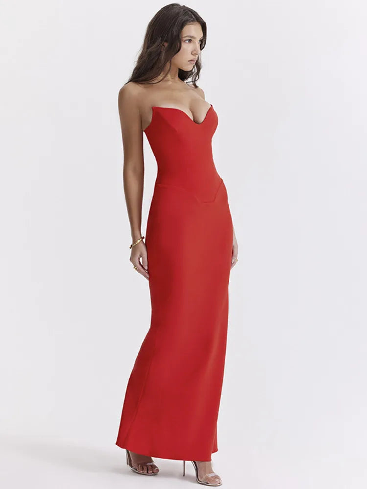 Femmora Strapless Off-shoulder Maxi Dress