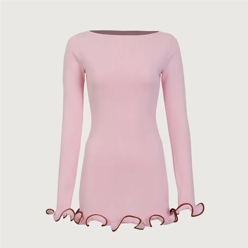 Femmora Long Sleeve Knit Mini Dress