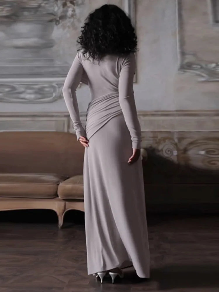 Femmora Long Sleeve Ruched Maxi Dress