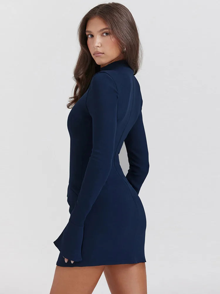 Femmora Dark Blue Two Pocket Mini Dress