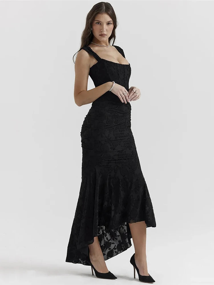 Femmora Elegant Backless Pleated Maxi Dress