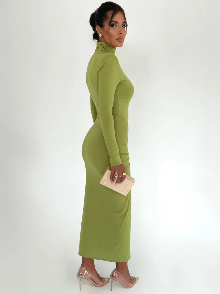 Femmora Turtleneck Long Sleeve Maxi Dress