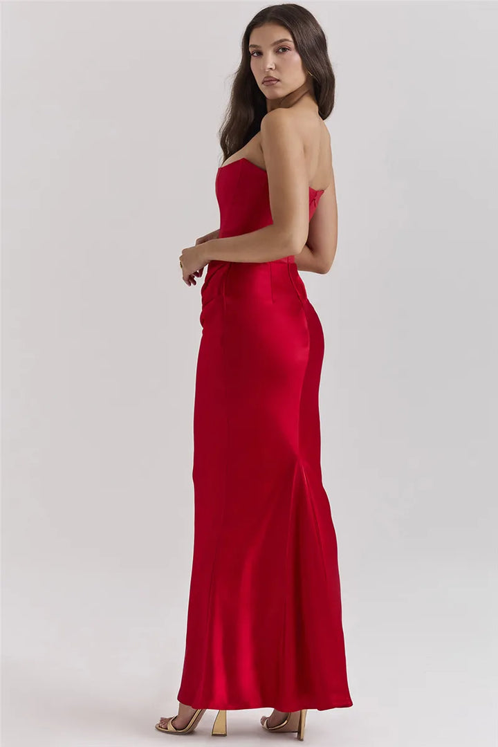 Femmora Elegant Strapless Bodycon Maxi Dress