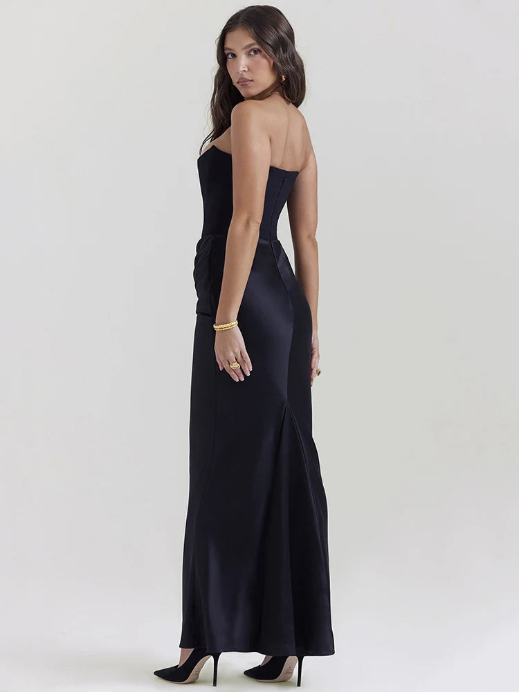 Femmora Elegant Strapless Bodycon Maxi Dress