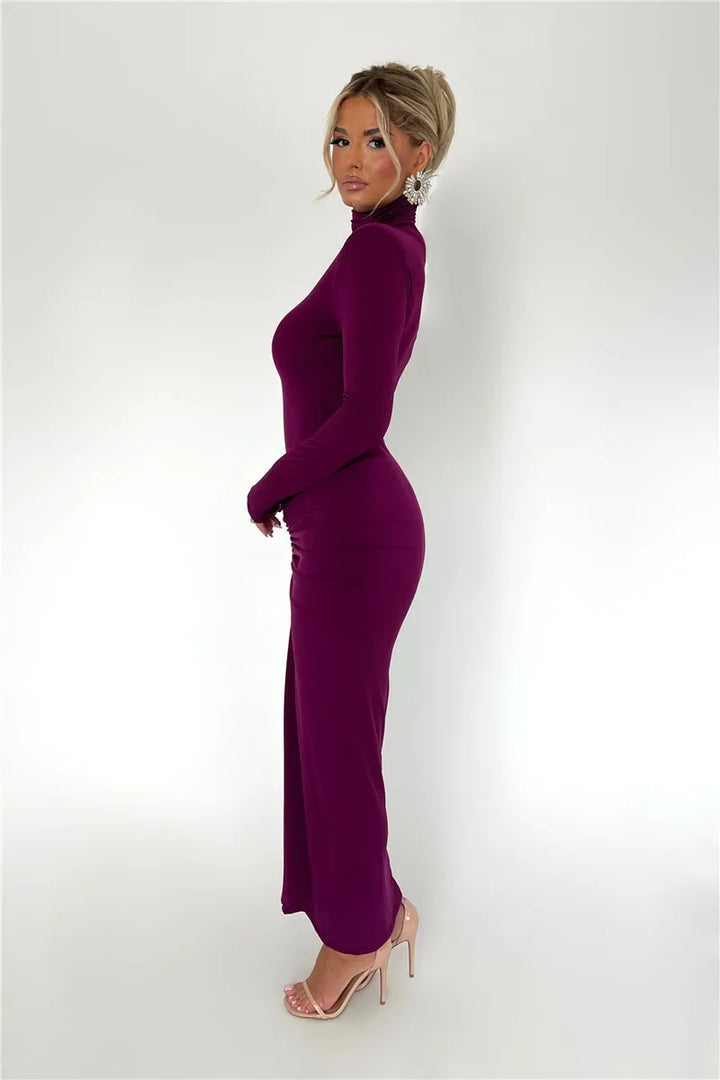 Femmora Turtleneck Long Sleeve Maxi Dress