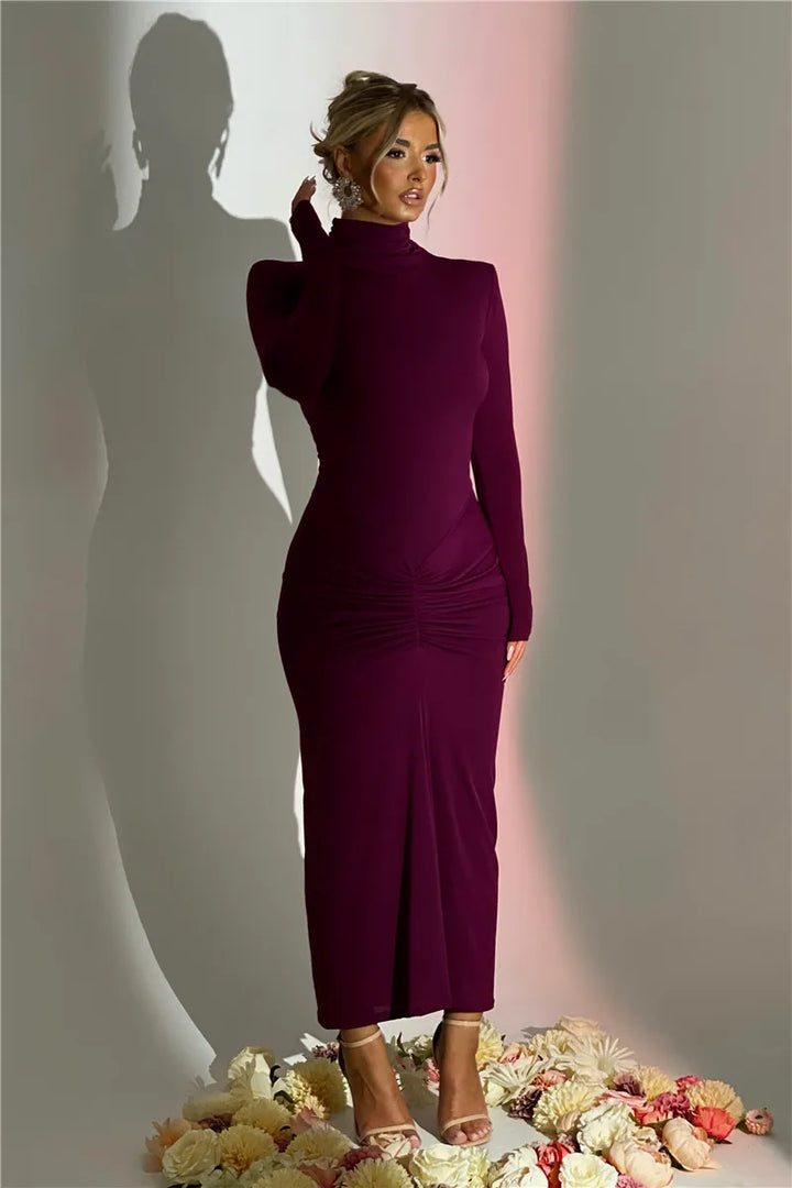 Femmora Turtleneck Long Sleeve Maxi Dress