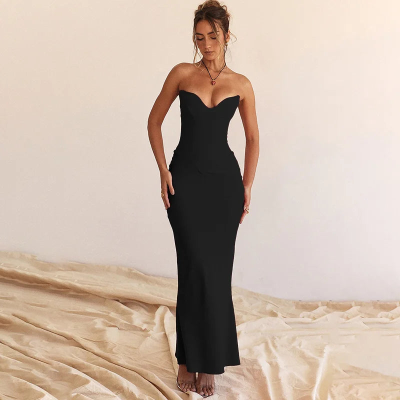 Femmora Strapless Off-shoulder Maxi Dress