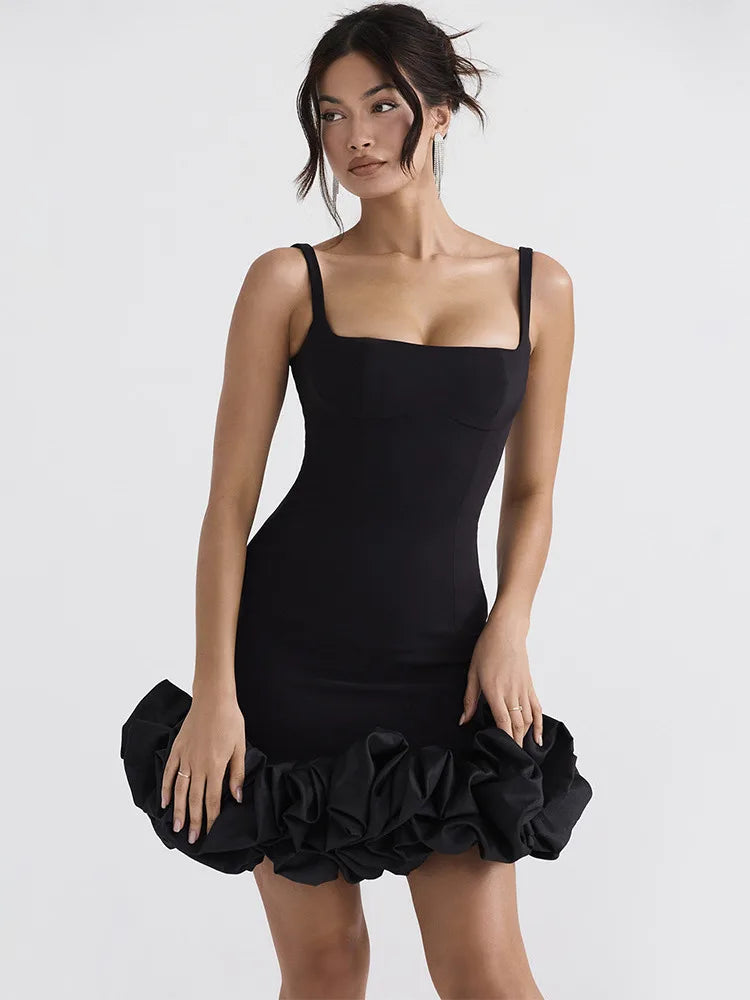 Femmora Black Elegant Mini Dress