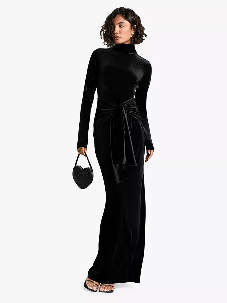 Femmora Velvet Autumn Maxi Dress