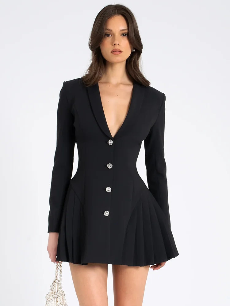 Femmora Black Blazer Mini Dress