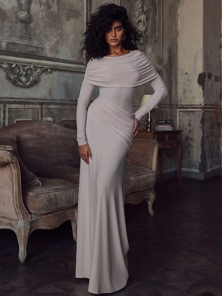 Femmora Long Sleeve Ruched Maxi Dress