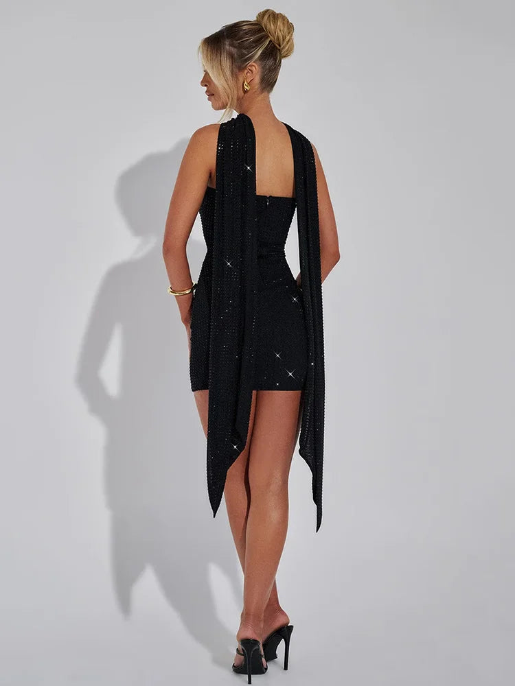 Femmora Sequins Backless Mini Dress