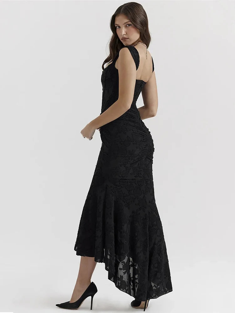 Femmora Elegant Backless Pleated Maxi Dress