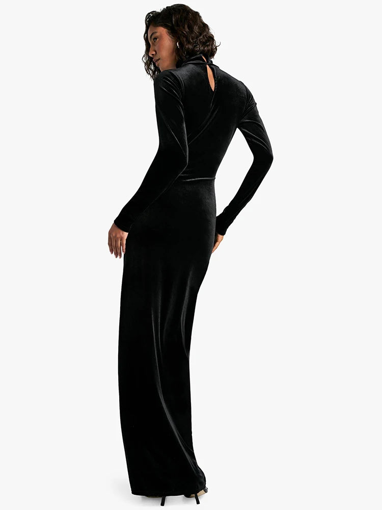 Femmora Velvet Autumn Maxi Dress